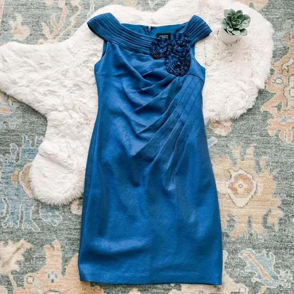 adrianna papell blue sheath dress Adrianna Papell